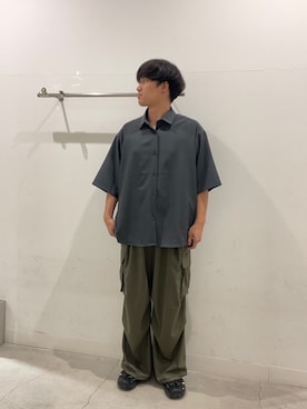 「SENSE OF PLACE by URBAN RESEARCH(センスオブプレイスバイアーバンリサーチ)のエクストラルーズショートスリーブシャツ(シャツ/ブラウス、グレー系)」を使った、yujiさん(メンズ・178cm)の春コーディネート
