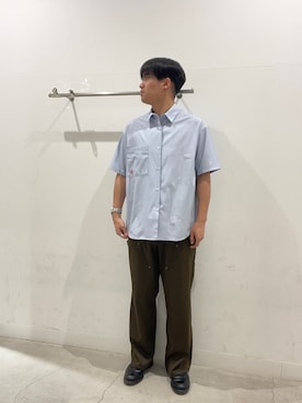 「SENSE OF PLACE by URBAN RESEARCH(センスオブプレイスバイアーバンリサーチ)の『別注』LOVE POP STUDIO×SENSE OF PLACE シャツ(シャツ/ブラウス、ホワイト系)」を使った、yujiさん(メンズ・178cm)の春コーディネート