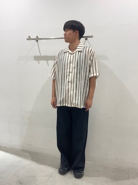 「SENSE OF PLACE by URBAN RESEARCH(センスオブプレイスバイアーバンリサーチ)のアソートレースオープンカラーショートスリーブシャツ(シャツ/ブラウス、ホワイト系)」を使った、yujiさん(メンズ・178cm)の春コーディネート