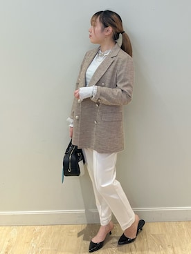 「NOLLEY’S（ノーリーズ）のアイテム（ジャケット/アウター）」を使った、MIAさん（骨格ストレート・レディース・156cm）の冬コーディネート