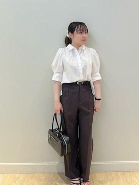 「ブラウンパンツ」｜MIAさん（レディース・156cm）の夏コーディネート