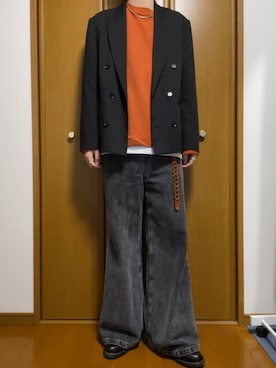 「ADRER（アドラー）のアイテム（リング）」を使った、こうへいさん（メンズ・181cm）の春コーディネート