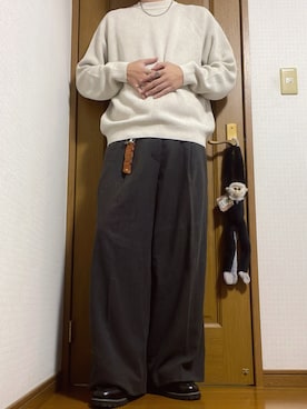 「アイテム（スラックス）」を使った、こうへいさん（メンズ・181cm）の秋コーディネート