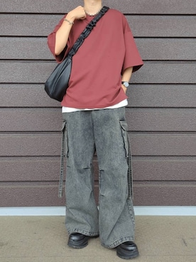 「アイテム（カーゴパンツ）」を使った、こうへいさん（メンズ・181cm）の夏コーディネート