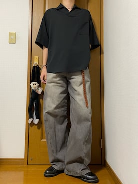 「Llife（ライフ）のアイテム（ベルト）」を使った、こうへいさん（メンズ・181cm）の夏コーディネート