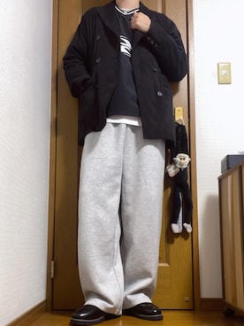 「アイテム（スウェットパンツ）」を使った、こうへいさん（メンズ・181cm）の秋コーディネート