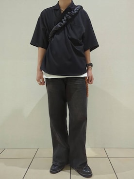 「WYM LIDNM（ウィム バイ リドム）のアイテム（トップス）」を使った、こうへいさん（メンズ・181cm）の夏コーディネート