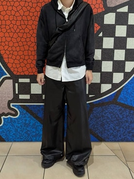 「WYM LIDNM（ウィム バイ リドム）のアイテム（パーカー）」を使った、こうへいさん（メンズ・181cm）の春コーディネート