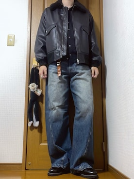 「アイテム（キーケース/キーアクセサリー）」を使った、こうへいさん（メンズ・181cm）の冬コーディネート