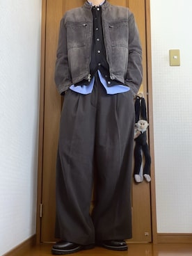 「アイテム（デニムジャケット）」を使った、こうへいさん（メンズ・181cm）の秋コーディネート