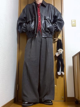 「アイテム（ブルゾン）」を使った、こうへいさん（メンズ・181cm）の秋コーディネート