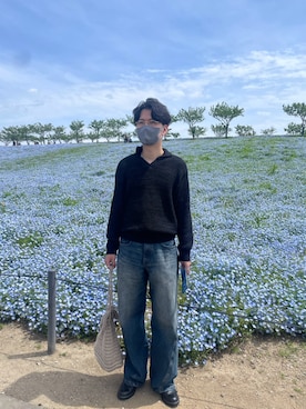 「ブルー」｜こうへいさん（メンズ・181cm）の春コーディネート