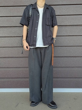 「アイテム（スラックス）」を使った、こうへいさん（メンズ・181cm）の夏コーディネート