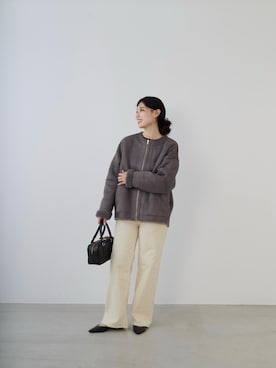 「アイテム（ノーカラーコート）」を使った、SAY.さん（レディース・158cm）の秋コーディネート