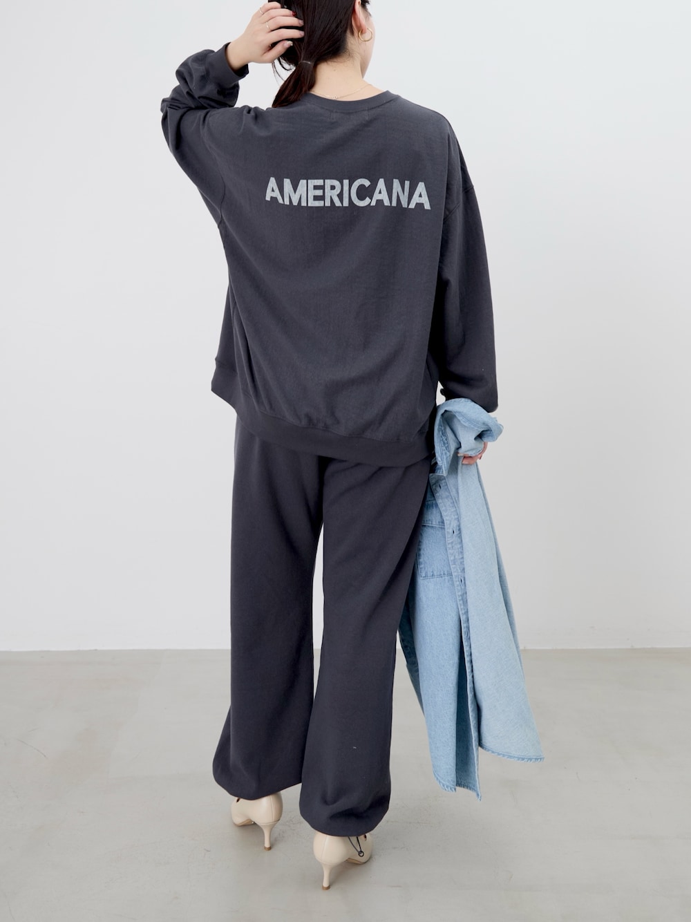 【AMERICANA】別注-ロゴリヴァースウィーブロングT-shirt AMERICANA（アメリカーナ）の「【AMERICANA】別注-ロゴ