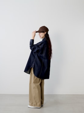 「アイテム（カーゴパンツ）」を使った、SAY.さん（レディース・158cm・30代）の冬コーディネート