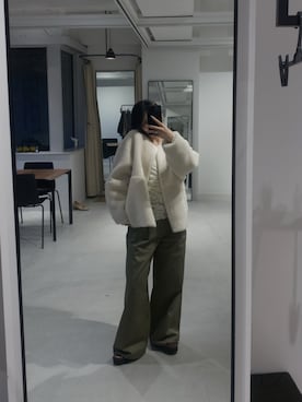 「アイテム（ノーカラーコート）」を使った、SAY.さん（レディース・158cm）の秋コーディネート