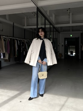 「アイテム（ノーカラーコート）」を使った、SAY.さん（レディース・158cm）の秋コーディネート