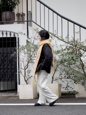 「アイテム（ノーカラーコート）」を使った、SAY.さん（レディース・158cm）の冬コーディネート