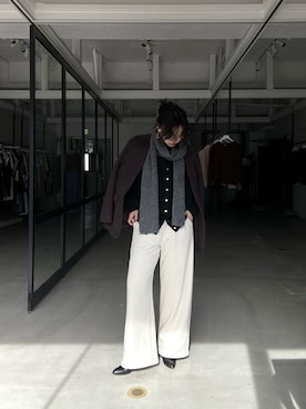 「アイテム（ノーカラージャケット）」を使った、SAY.さん（レディース・158cm・30代）の秋コーディネート