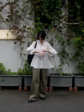 「アイテム（チノパンツ）」を使った、SAY.さん（レディース・158cm）の秋コーディネート