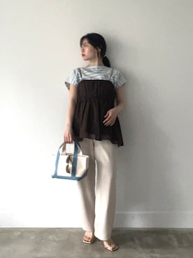 コットンシアーボリュームキャミソールを使った人気ファッション 