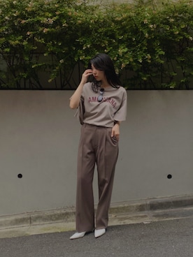 「アイテム（その他パンツ、ブラウン系）」を使った、SAY.さん（レディース・158cm）の夏コーディネート