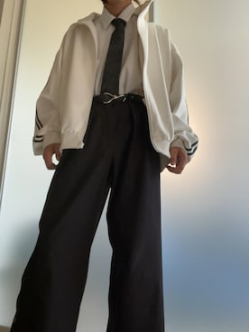 「LILL（リル）のアイテム（ブルゾン）」を使った、sakuaharuさん（メンズ・176cm）の春コーディネート