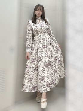 「An milleのアイテム（ワンピース/ドレス、ホワイト系）」を使った、Luluさん（レディース・154cm）の春コーディネート