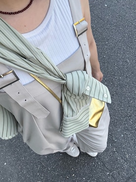 「シンプルコーデ」｜「アイテム（サロペット/オーバーオール）」を使った、Mayuさん（レディース・153cm）の夏コーディネート