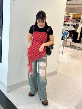 「アイテム（チュニック）」を使った、shirabe108さん（レディース・163cm・20代）の夏コーディネート