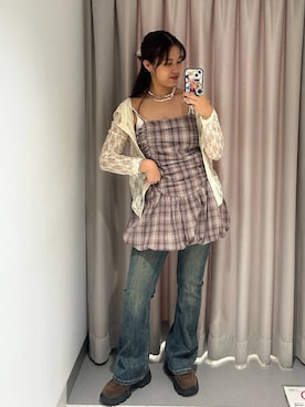 「アイテム（モカシン/デッキシューズ）」を使った、shirabe108さん（レディース・163cm）の秋コーディネート