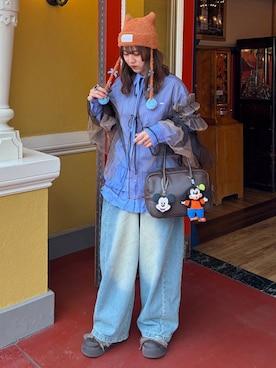 「3.3 Field Trip （3.3フィールドトリップ）の3.3 Field Trip／ファーショートブーツ（ブーツ、ブラウン系）」を使った、シラベさん（レディース・163cm）の冬コーディネート