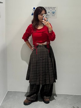 「アイテム（モカシン/デッキシューズ）」を使った、shirabe108さん（レディース・163cm）の秋コーディネート