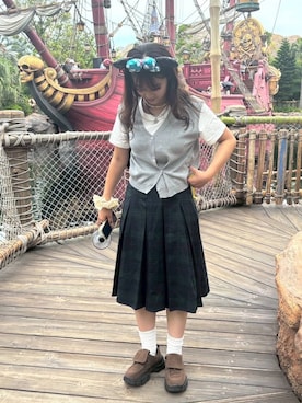「アイテム（モカシン/デッキシューズ）」を使った、shirabe108さん（レディース・163cm・20代）の夏コーディネート