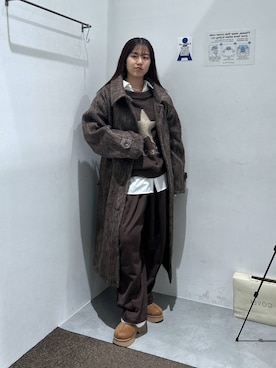 「アイテム（スリッポン）」を使った、shirabe108さん（レディース・163cm）の冬コーディネート