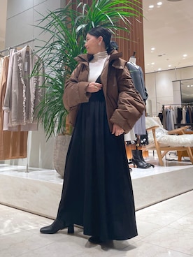 「アイテム（ダウンジャケット/コート）」を使った、ggakemさん（レディース・158cm）の秋コーディネート