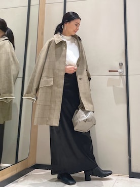 「アイテム（その他アウター、イエロー系）」を使った、ggakemさん（レディース・158cm）の冬コーディネート