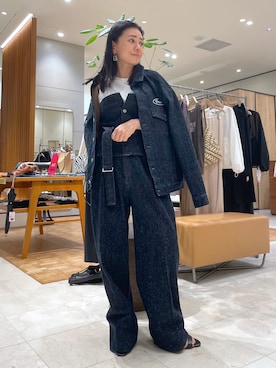 「アイテム（デニムジャケット）」を使った、ggakemさん（レディース・158cm）の秋コーディネート