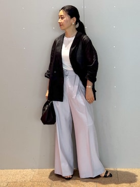 「アイテム（パンツ、パープル系）」を使った、ggakemさん（レディース・158cm）の夏コーディネート
