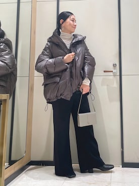 「アイテム（ダウンジャケット/コート）」を使った、ggakemさん（レディース・158cm）の秋コーディネート