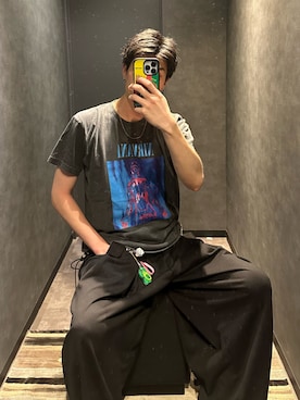 「ANDRAP（アンドラップ）のアイテム」を使った、Hibiki Okajimaさん（メンズ・181cm）の夏コーディネート