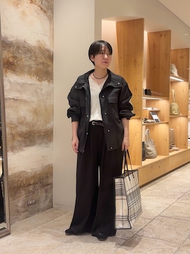 「GALLARDAGALANTE（ガリャルダガランテ）の【CHIKAコラボ】ハイカラーブルゾン（ブルゾン、ブルー系）」を使った、gg-akiko.fさん（レディース・165cm）の冬コーディネート