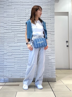 「LACOSTE（ラコステ）のアイテム（ニット/セーター）」を使った、mayさん（レディース・153cm）の夏コーディネート