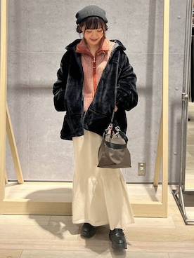 「アイテム（ニットキャップ/ビーニー）」を使った、ari79さん（レディース・156cm・30代）の秋コーディネート