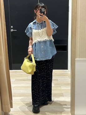 「LEPSIM（レプシィム）の3連ボールネックレス　287544（ネックレス、シルバー系）」を使った、ari79さん（レディース）の春コーディネート