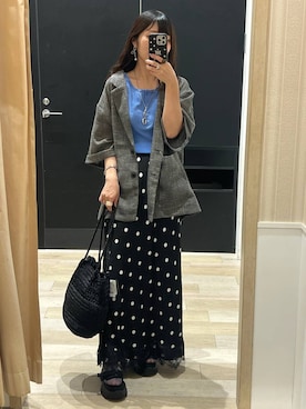 「LEPSIM（レプシィム）のストラップメガネネックレス　638723（ネックレス、シルバー系）」を使った、ari79さん（レディース）の夏コーディネート