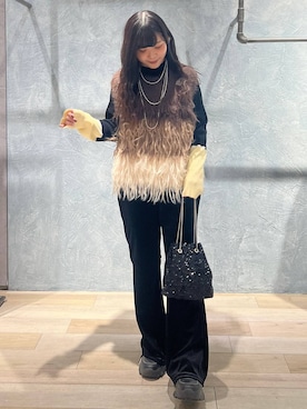 「体型カバー」｜「アイテム（アクセサリー）」を使った、ari79さん（レディース・156cm）の冬コーディネート