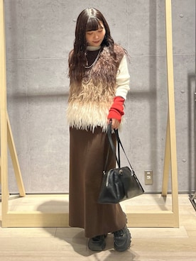 「アイテム（ボストンバッグ）」を使った、ari79さん（レディース・156cm・30代）の冬コーディネート