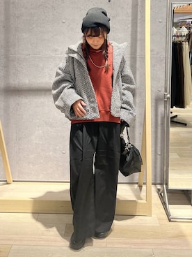 「アイテム（ニットキャップ/ビーニー）」を使った、ari79さん（レディース・156cm・30代）の秋コーディネート